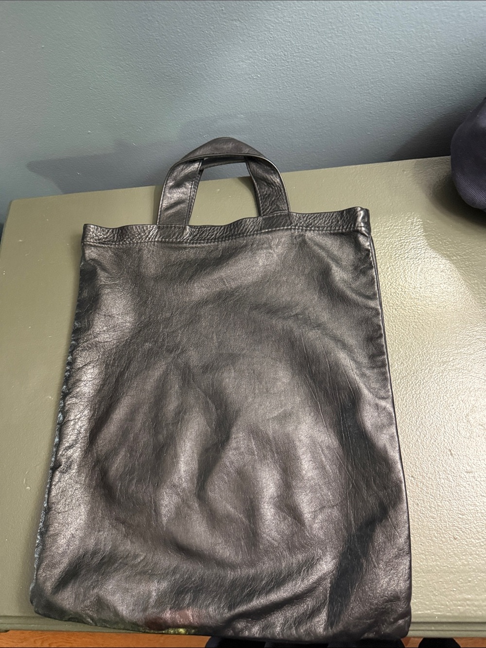 Comme des Garcons black  Leather Tote Bag